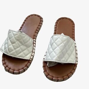 Quilted White Sandals